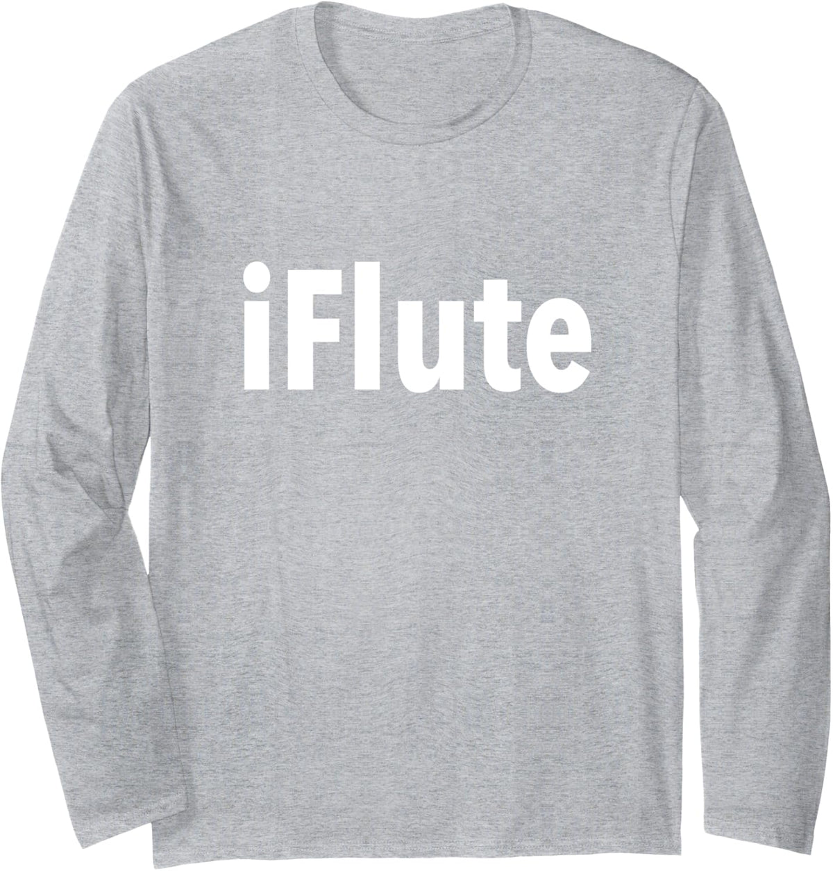 Flute - Marching Band Orchestra Flutist Woodwind Music Long Sleeve T-Shirt - Adult Unisex Heather Grey