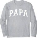 Varsity Papa Long Sleeve T-Shirt - Adult Unisex Heather Grey