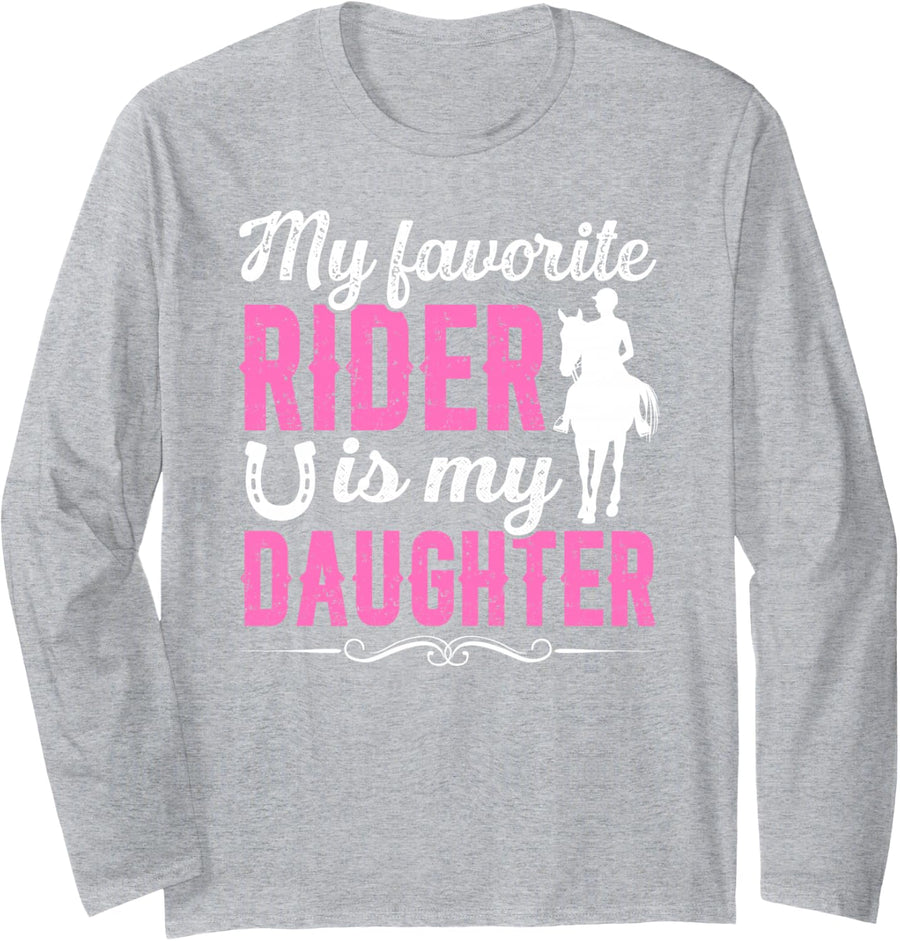 Proud Horse Show Mom Equestrian Mom Horse Show Mother Long Sleeve T-Shirt - Adult Unisex Heather Grey