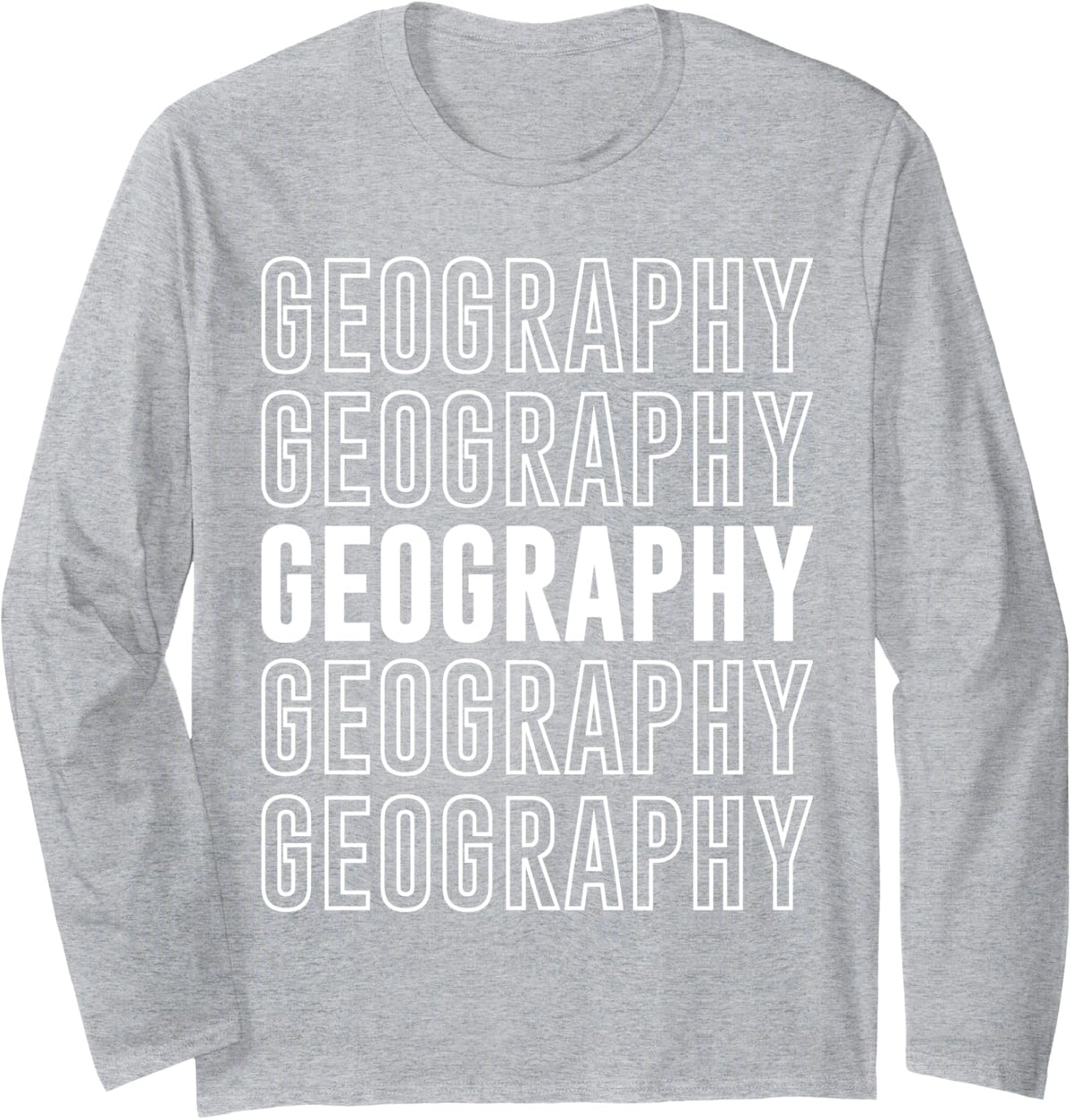 Geography Long Sleeve T-Shirt - Adult Unisex Heather Grey