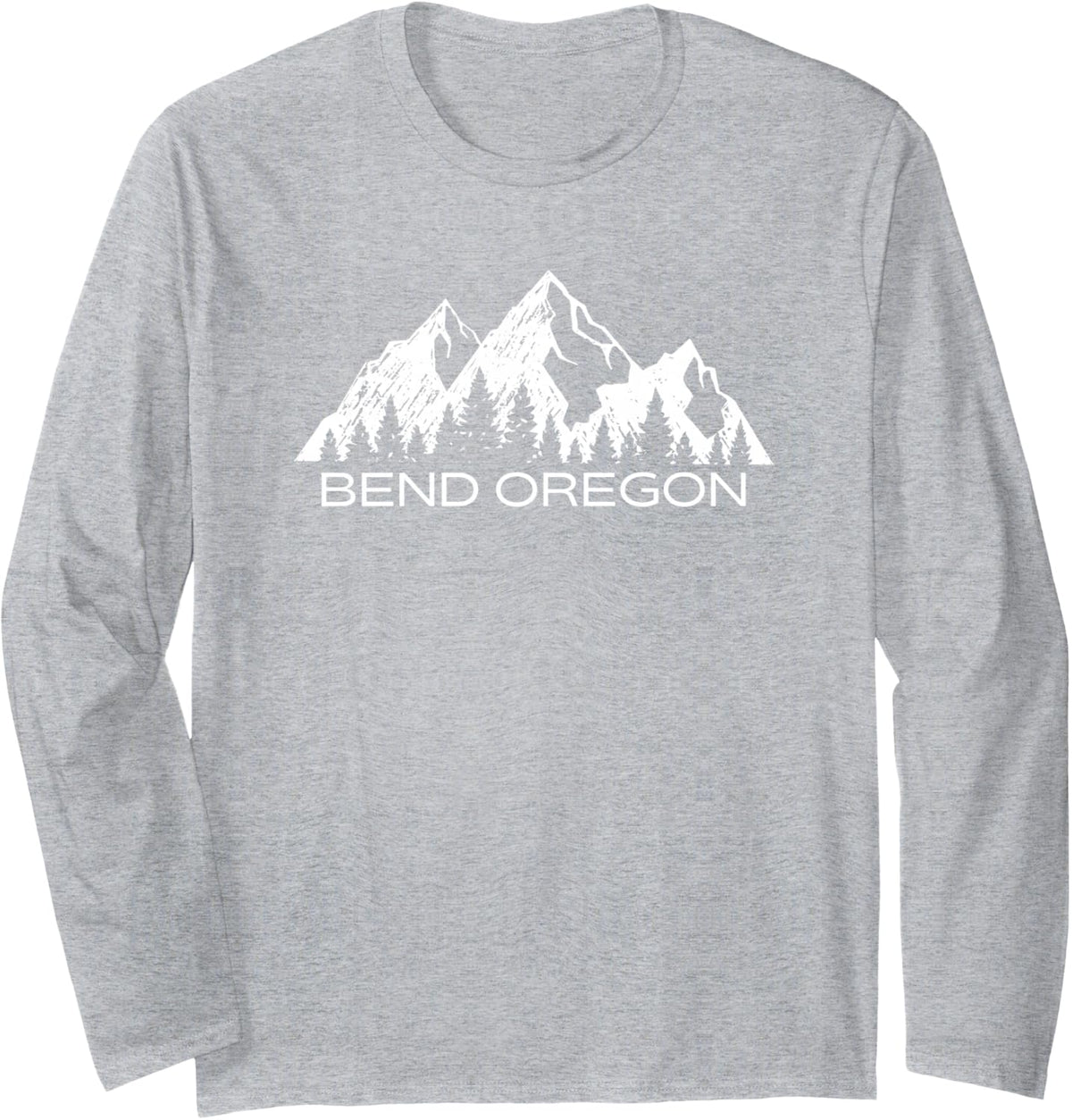 Bend Oregon Mountain Gift | Cool Bend Oregon PNW Long Sleeve T-Shirt - Adult Unisex Heather Grey