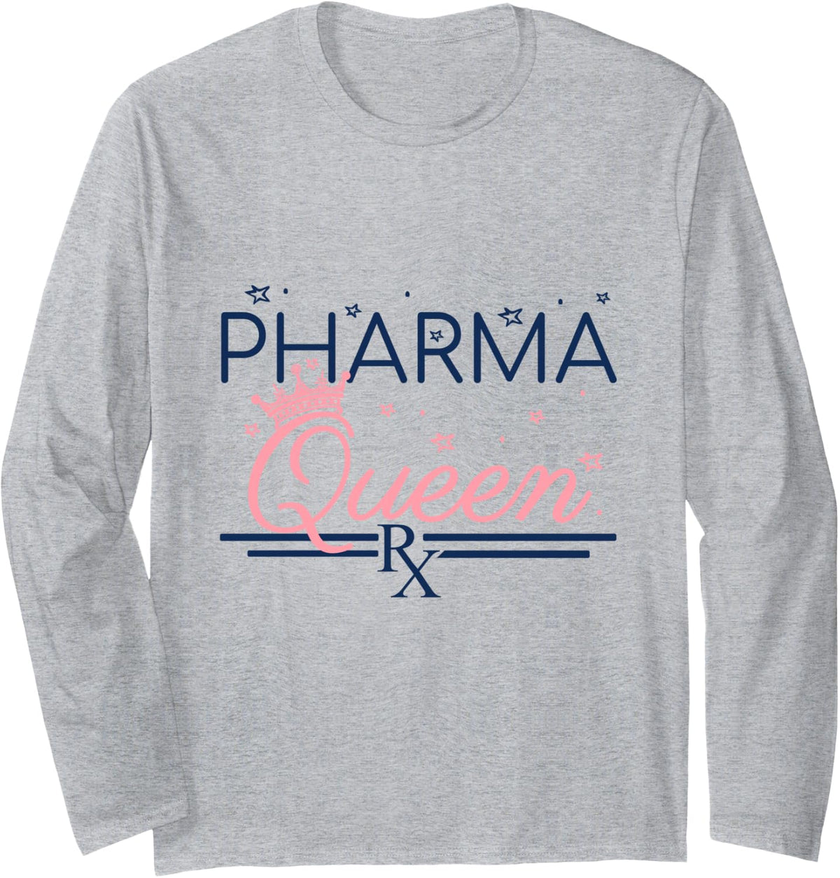 Pharmacy Pharma Queen Pharmacist Technician CPht Long Sleeve T-Shirt - Adult Unisex Heather Grey