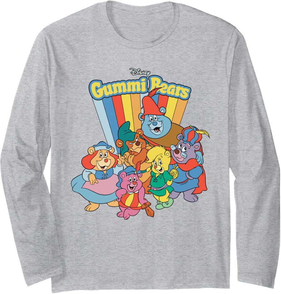 Disney Adventures of the Gummi Bears Retro Long Sleeve T-Shirt - Adult Unisex Heather Grey