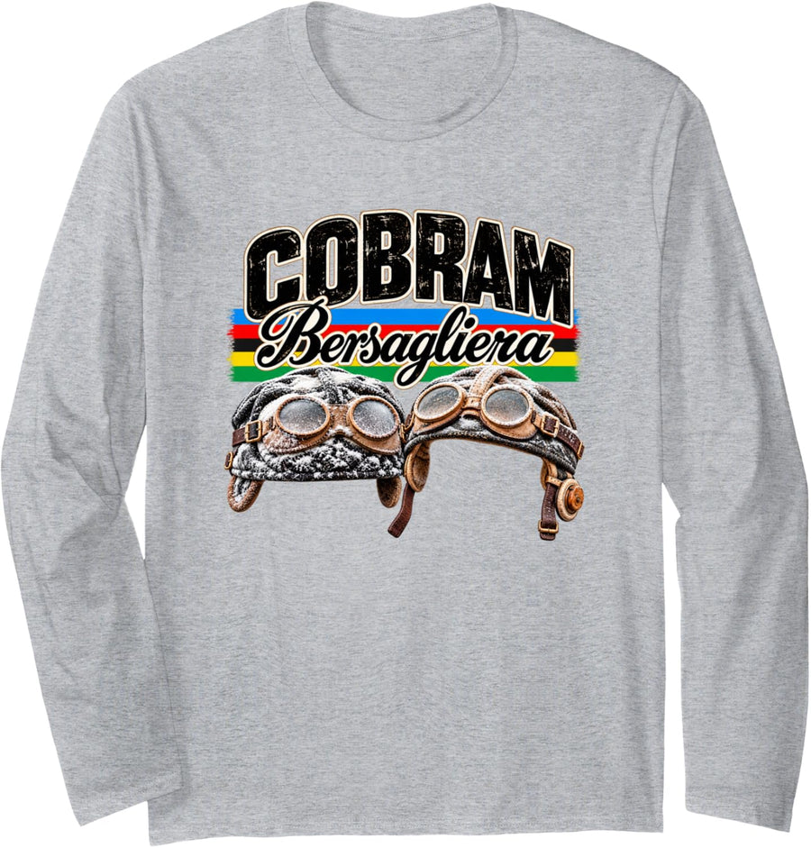 Cobram Bersagliera – Italian Goliardico Cycling Long Sleeve T-Shirt - Adult Unisex Heather Grey