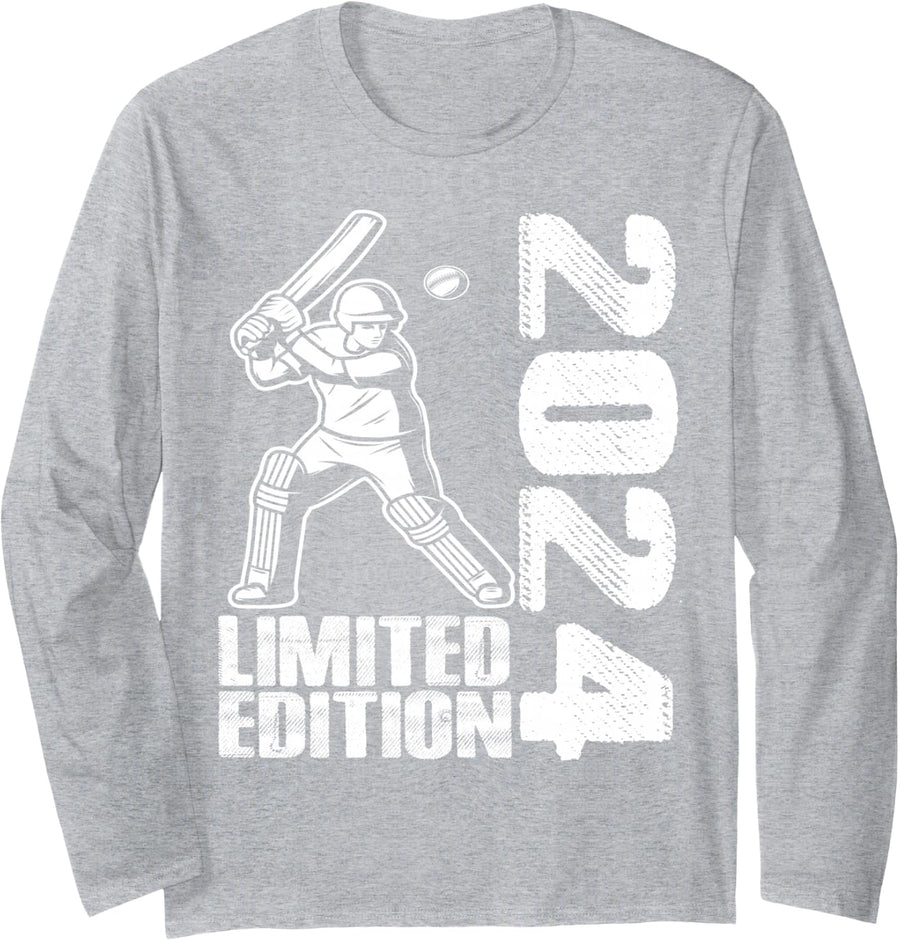 Limited Edition 2024 Limited Edition Cricket Geburtstag 2024 Long Sleeve T-Shirt - Adult Unisex Heather Grey
