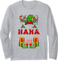 Nana Elf Christmas Reindeer Costume Colorful Lights Long Sleeve T-Shirt - Adult Unisex Heather Grey