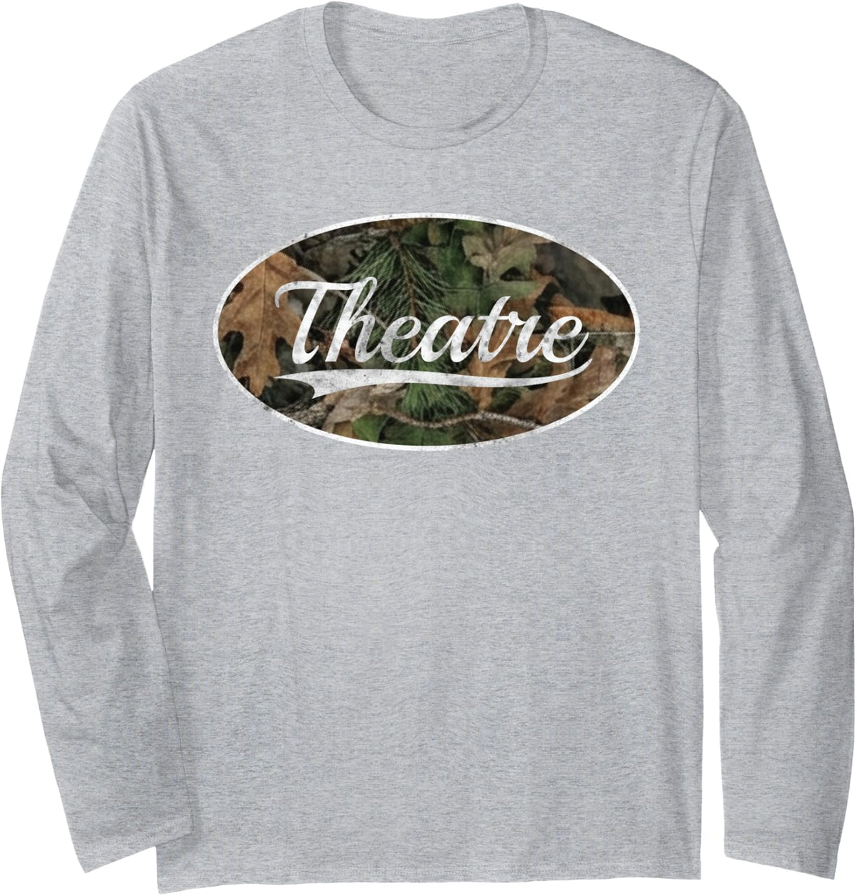 Theatre Camouflage Actor Drama Throwback Long Sleeve T-Shirt - Adult Unisex Heather Grey