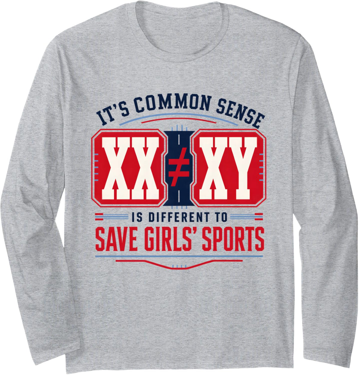 Team Women XX-XY Long Sleeve T-Shirt - Adult Unisex Heather Grey