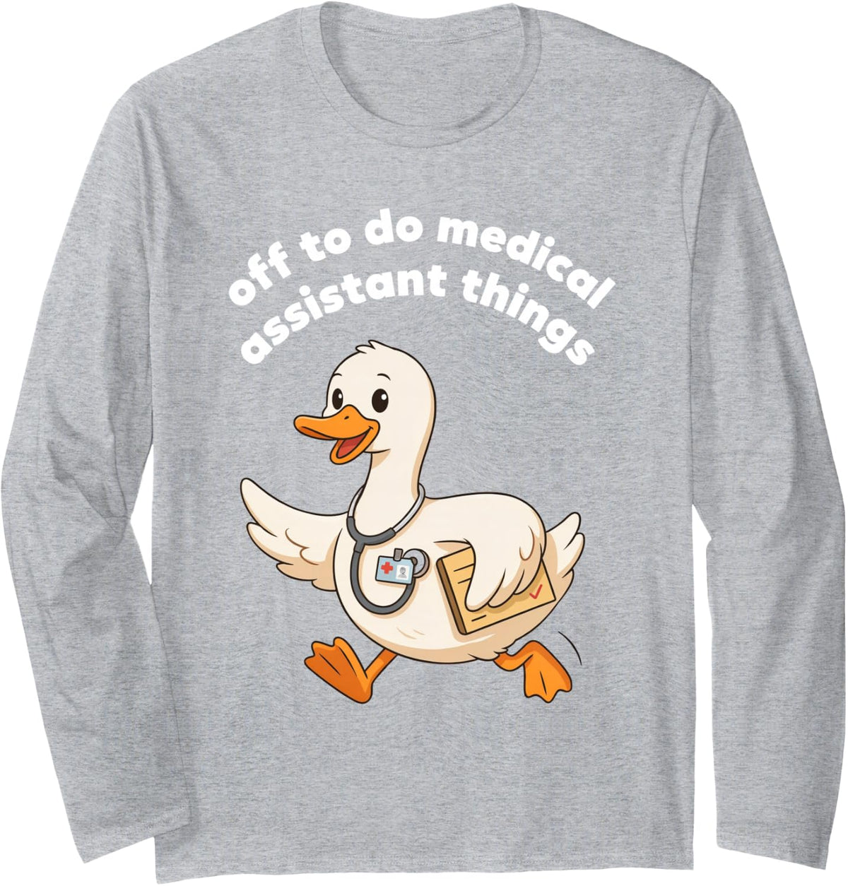 Medical Assistant Certified Clinical Ma Assisting Long Sleeve T-Shirt - Adult Unisex Heather Grey