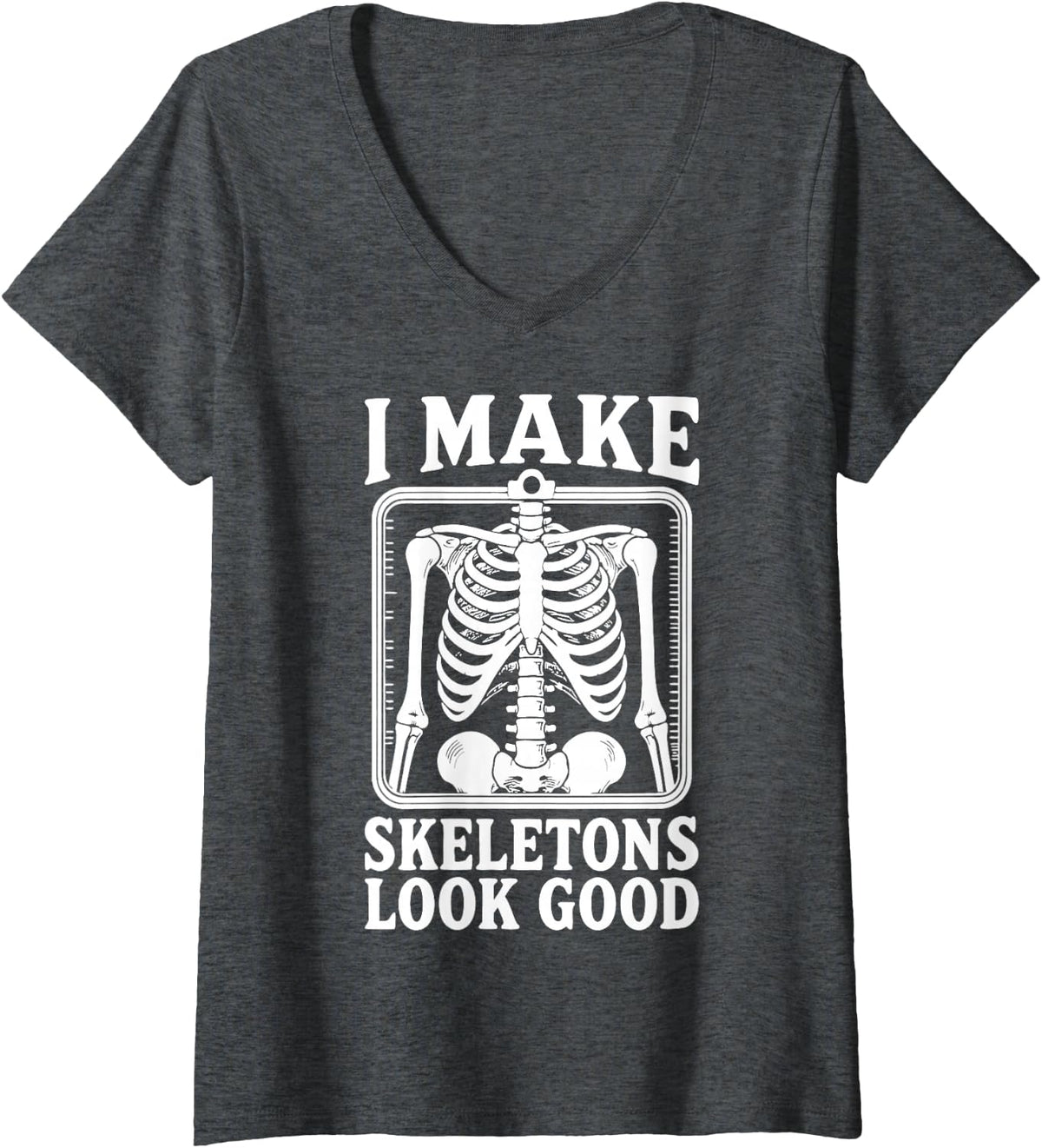 Women's Funny Radiology X-Ray Tech Rad Tech V-Neck T-Shirt - Dark Heather Grey