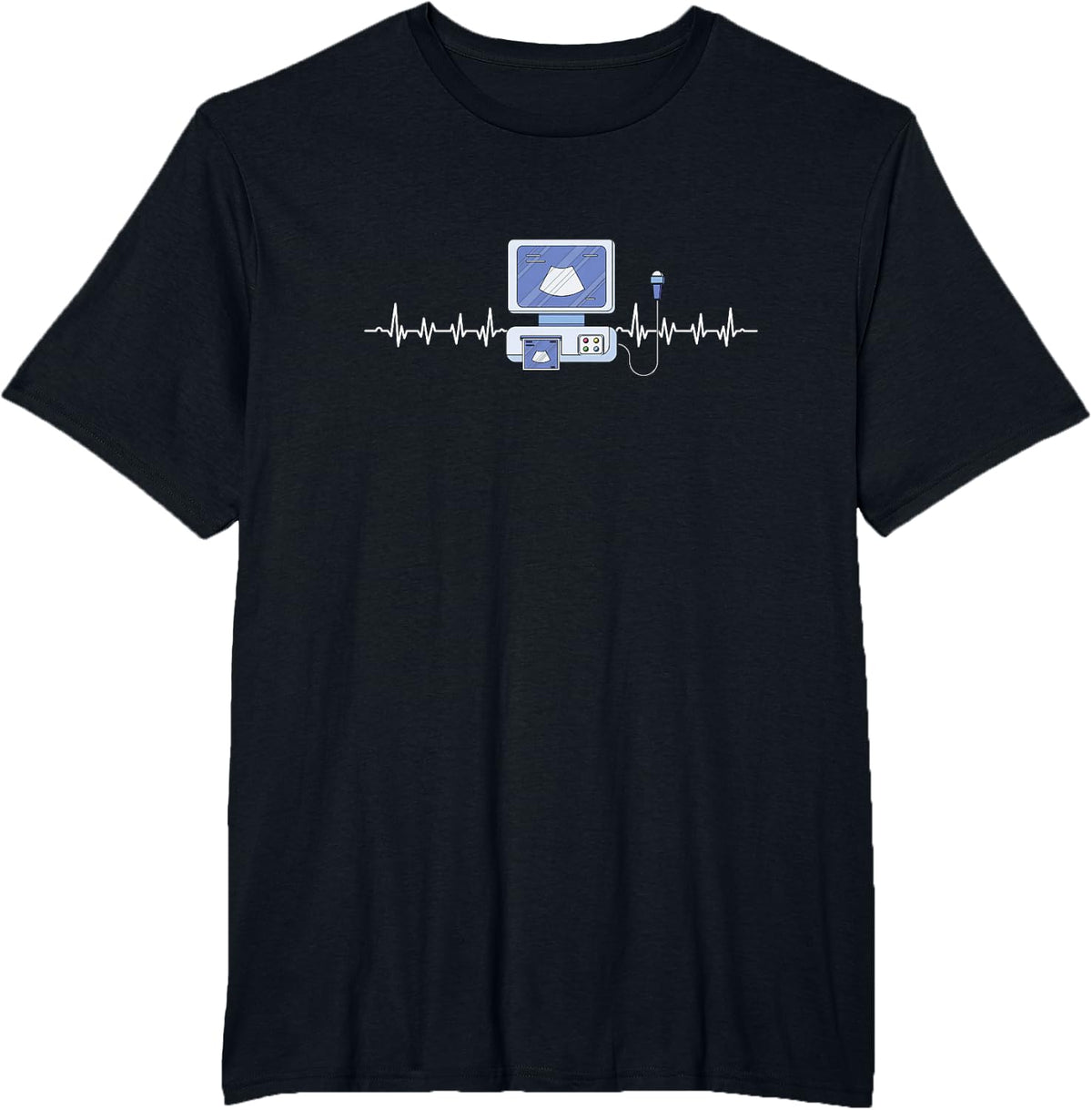 Sonographer Sonography Heartbeat Ultrasound Echography T-Shirt - Black