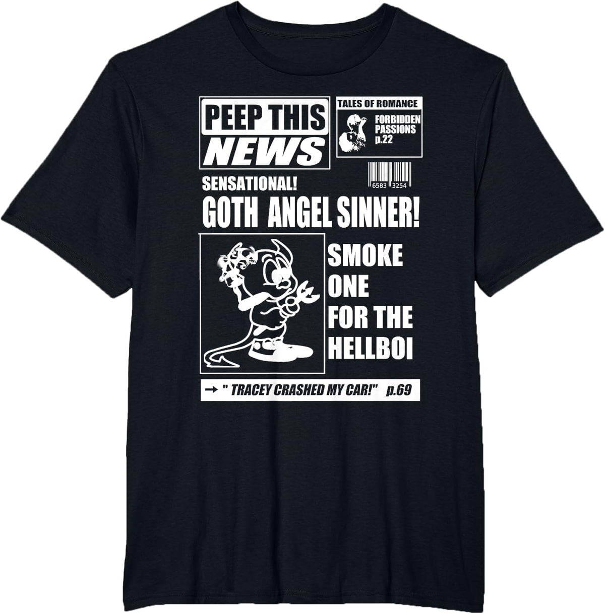Emo PEEP News - Lil Goth Boi - Rap Hip Hop T-Shirt - Black