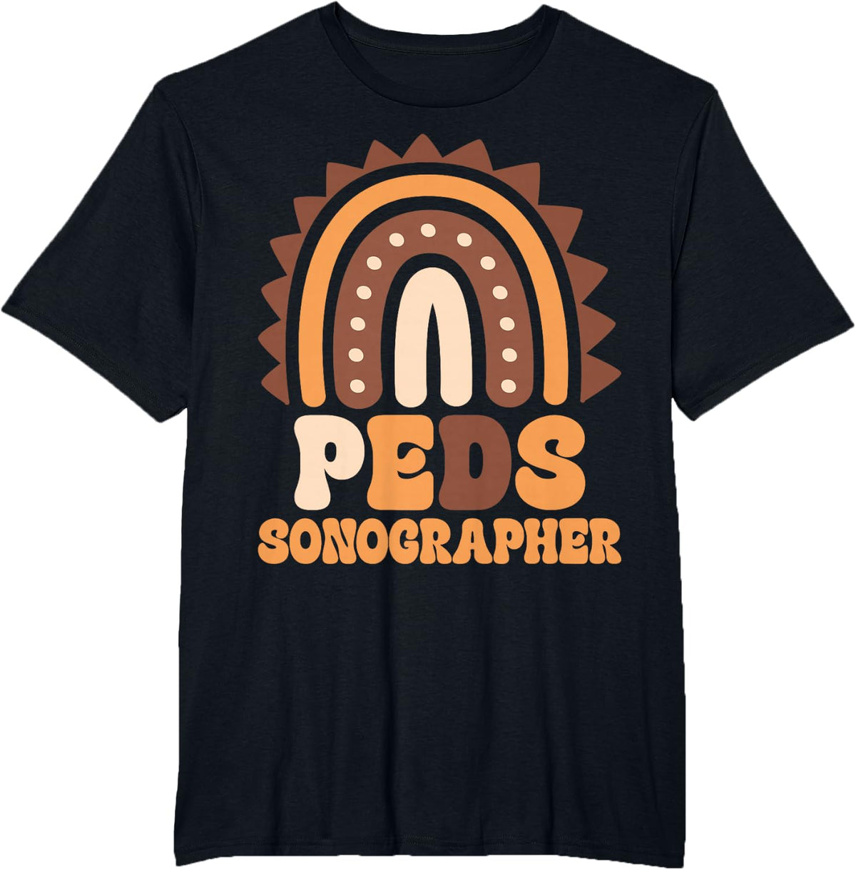 PEDS Sonographer Rainbow Pediatric Imaging Sonography T-Shirt - Black