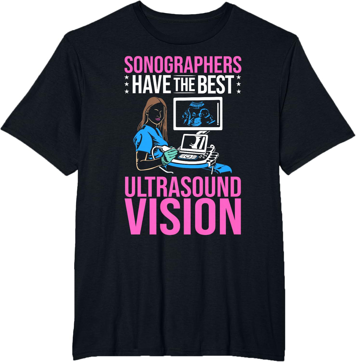 Ultrasound Sonographer Diagnostic Medical Sonographer T-Shirt - Black