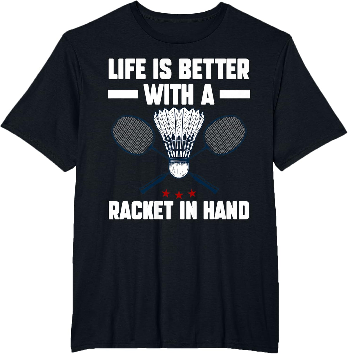 Shuttlecock Badminton Player T-Shirt - Black