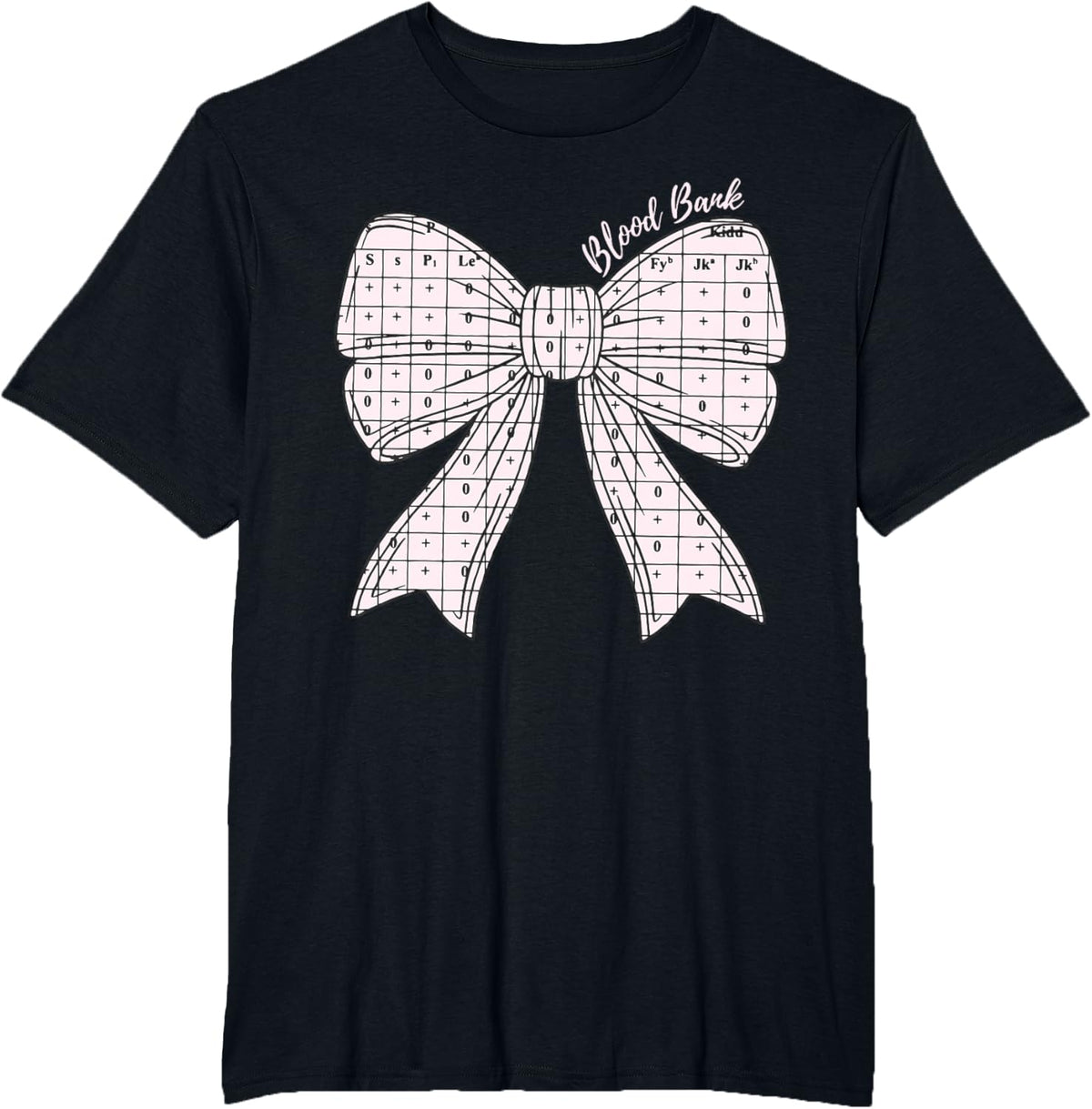 Blood Bank Medical Lab Tech Science Laboratory Christmas Bow T-Shirt - Black