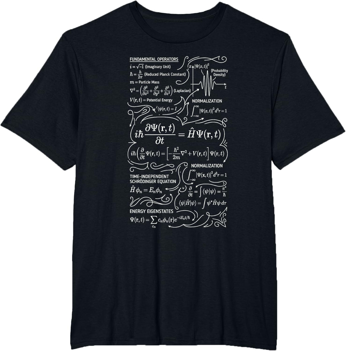 Schrodingers Equation Quantum Physic Astronomy Physics T-Shirt - Black