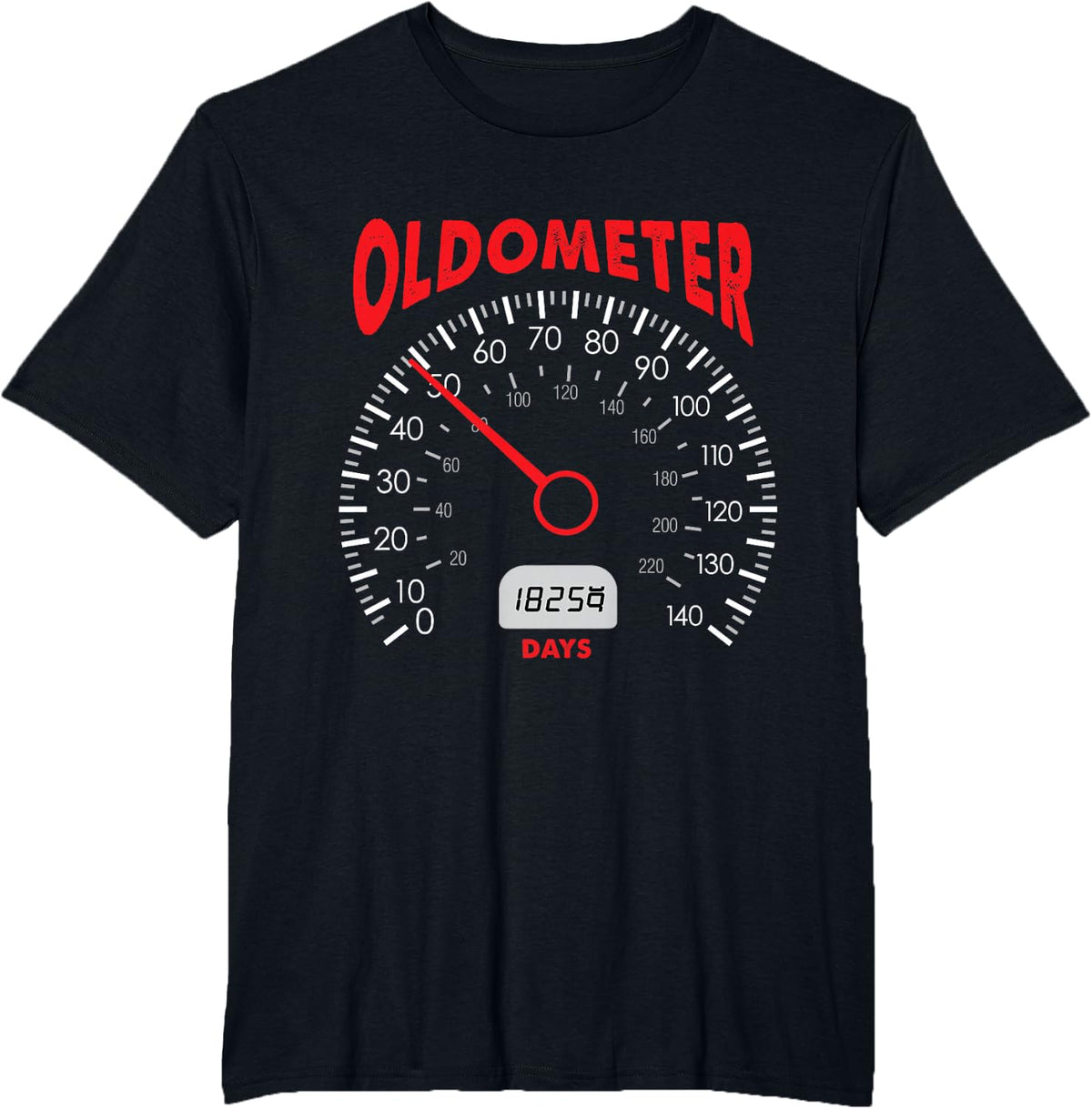Oldometer 50th Birthday Gift Idea T-Shirt - Black