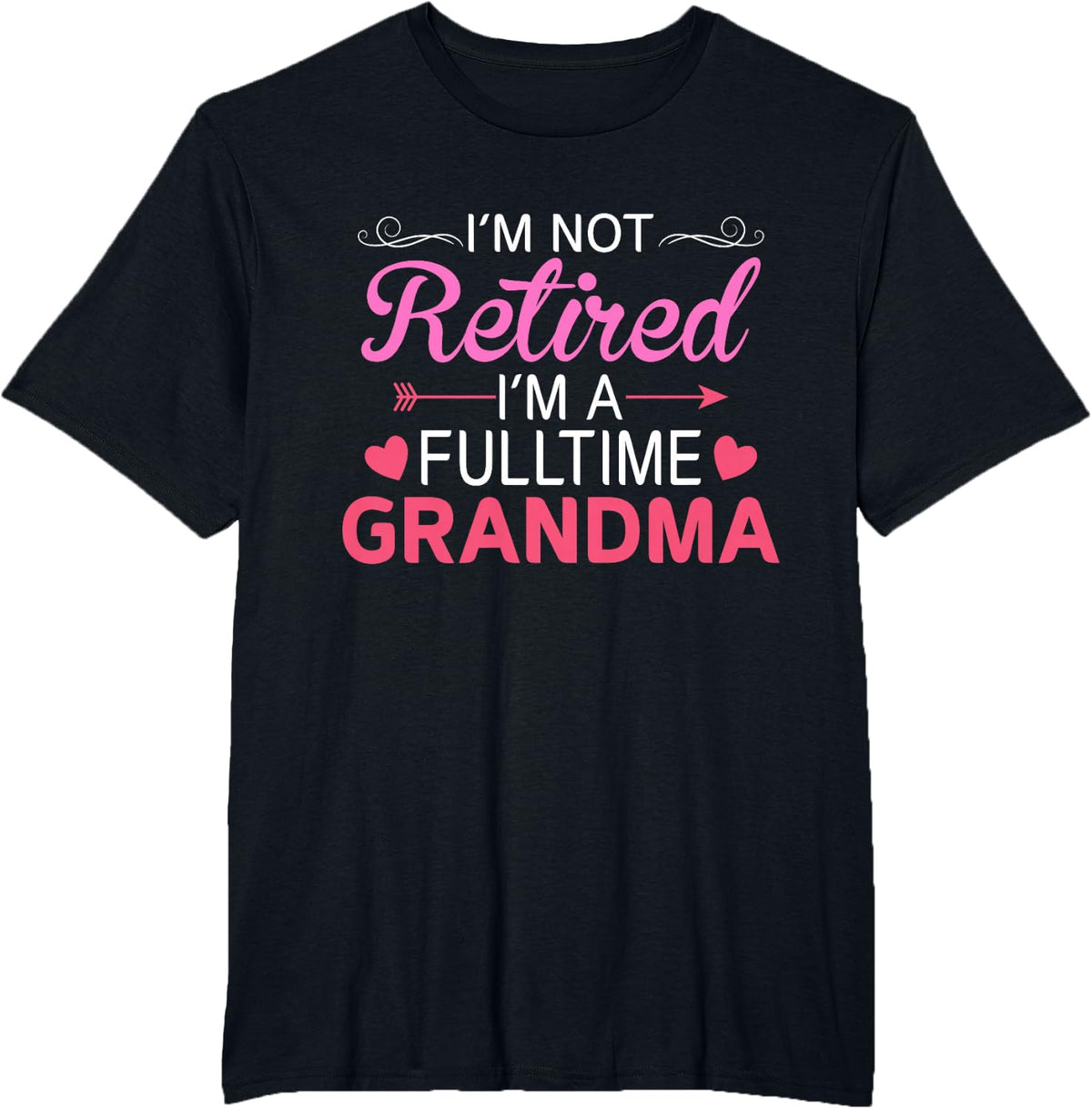 I'm Not Retired I'm a Full Time Grandma Women Mothers Day T-Shirt - Black