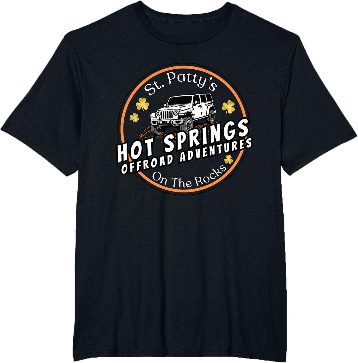 St. Patty's On The Rocks Off-Roading Hot Springs T-Shirt - Black