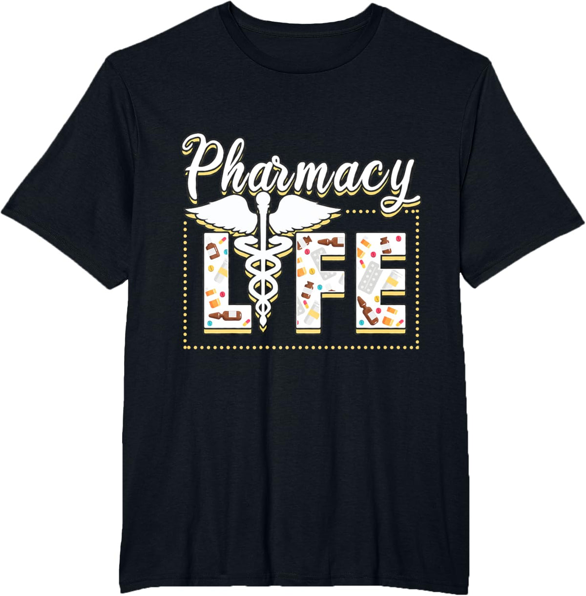 Pharmacist Pharmacy Life RPh Medicine Profession T-Shirt - Black