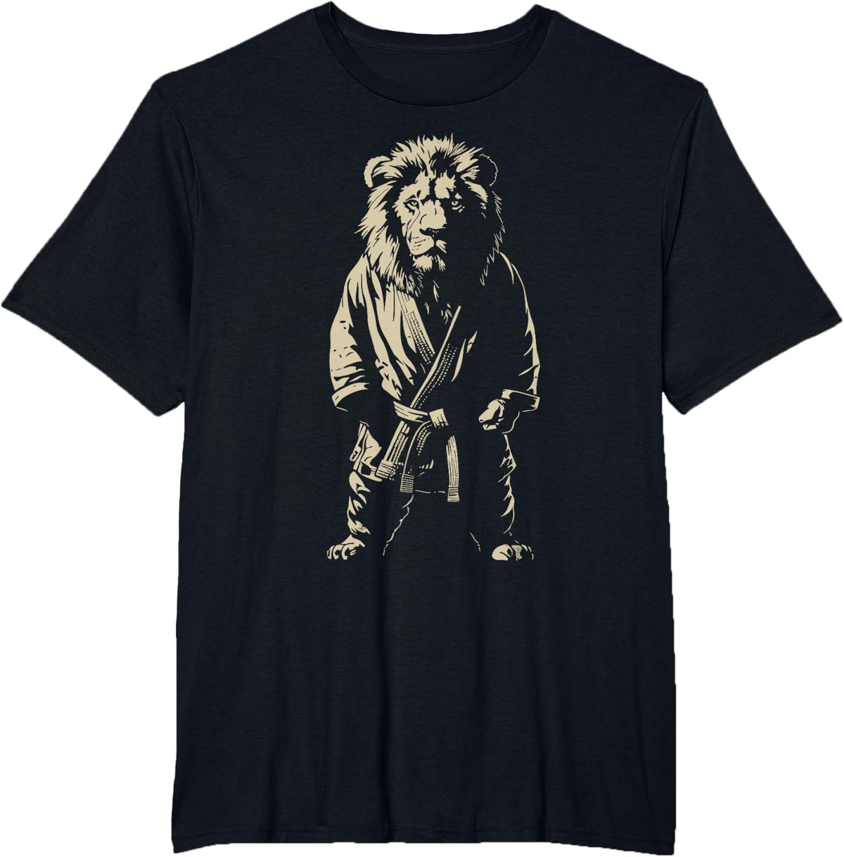 Jiu Jitsu Lion Gi BJJ Fighter Fathers Day Dad Martial Arts T-Shirt - Black
