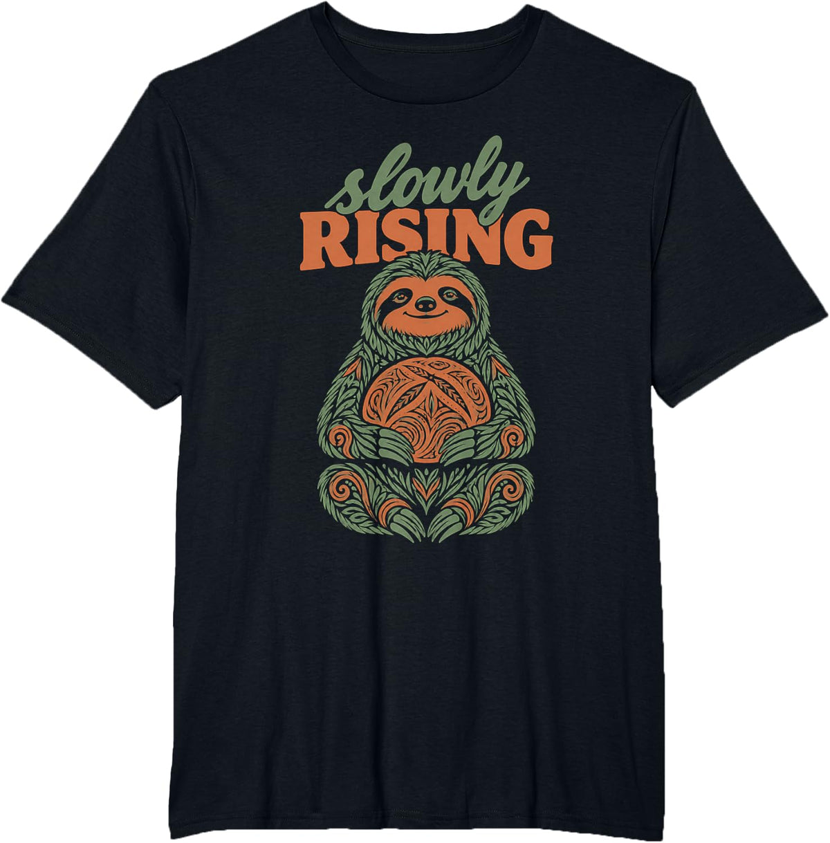 Sloth Slowly Rising Lover Sleepy Animal T-Shirt - Black