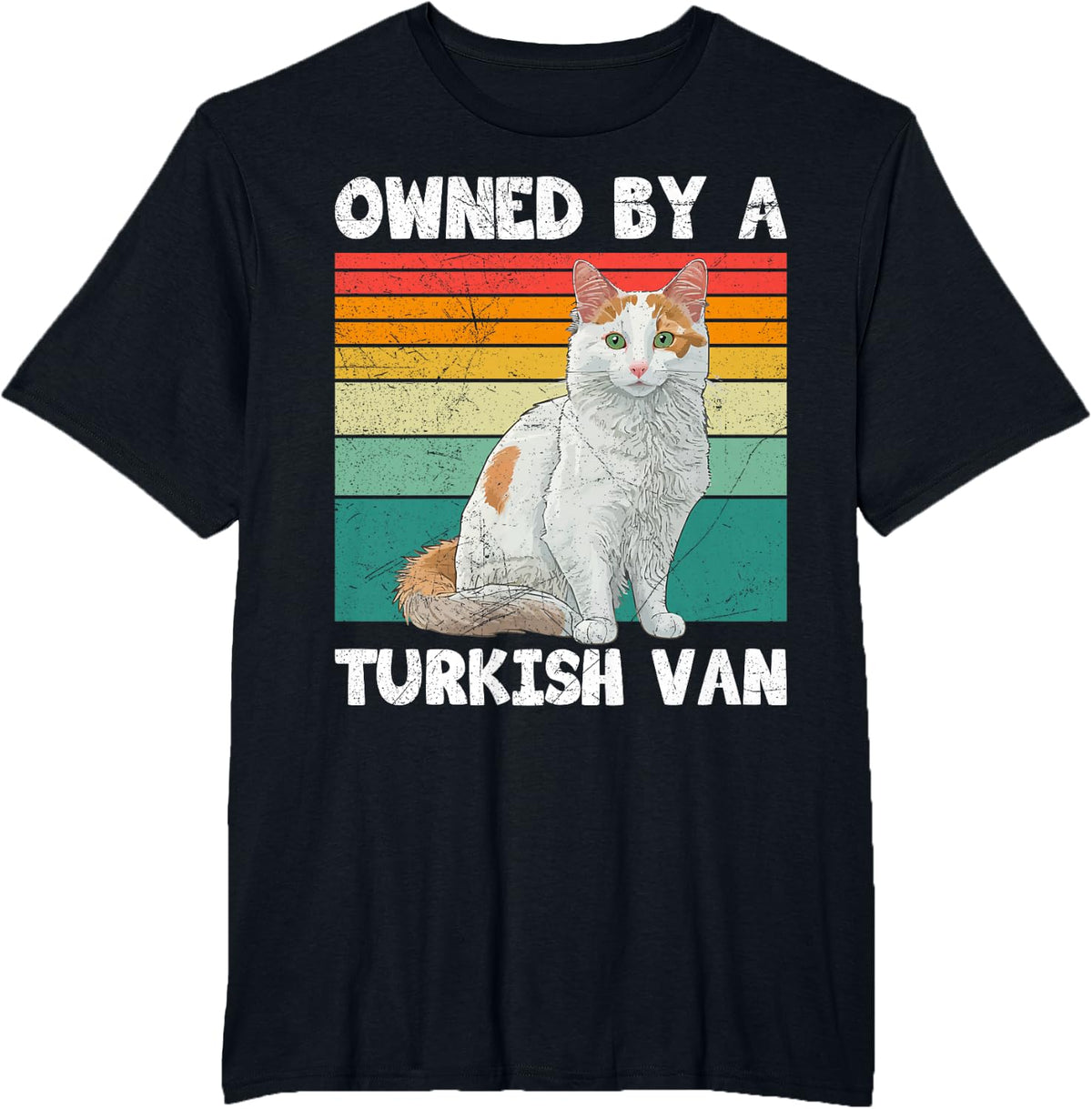CAT OWNER OWNED BY A TURKISH VAN CAT Funny T-Shirt - Black