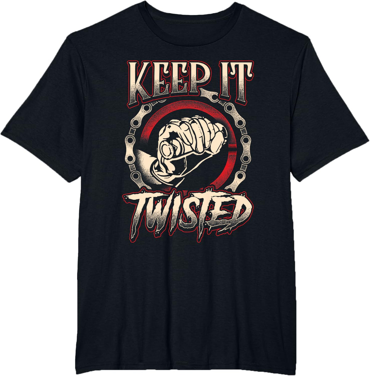 Biker "Keep It Twisted" Funny Motorbike Dirt Or Racing T-Shirt - Black