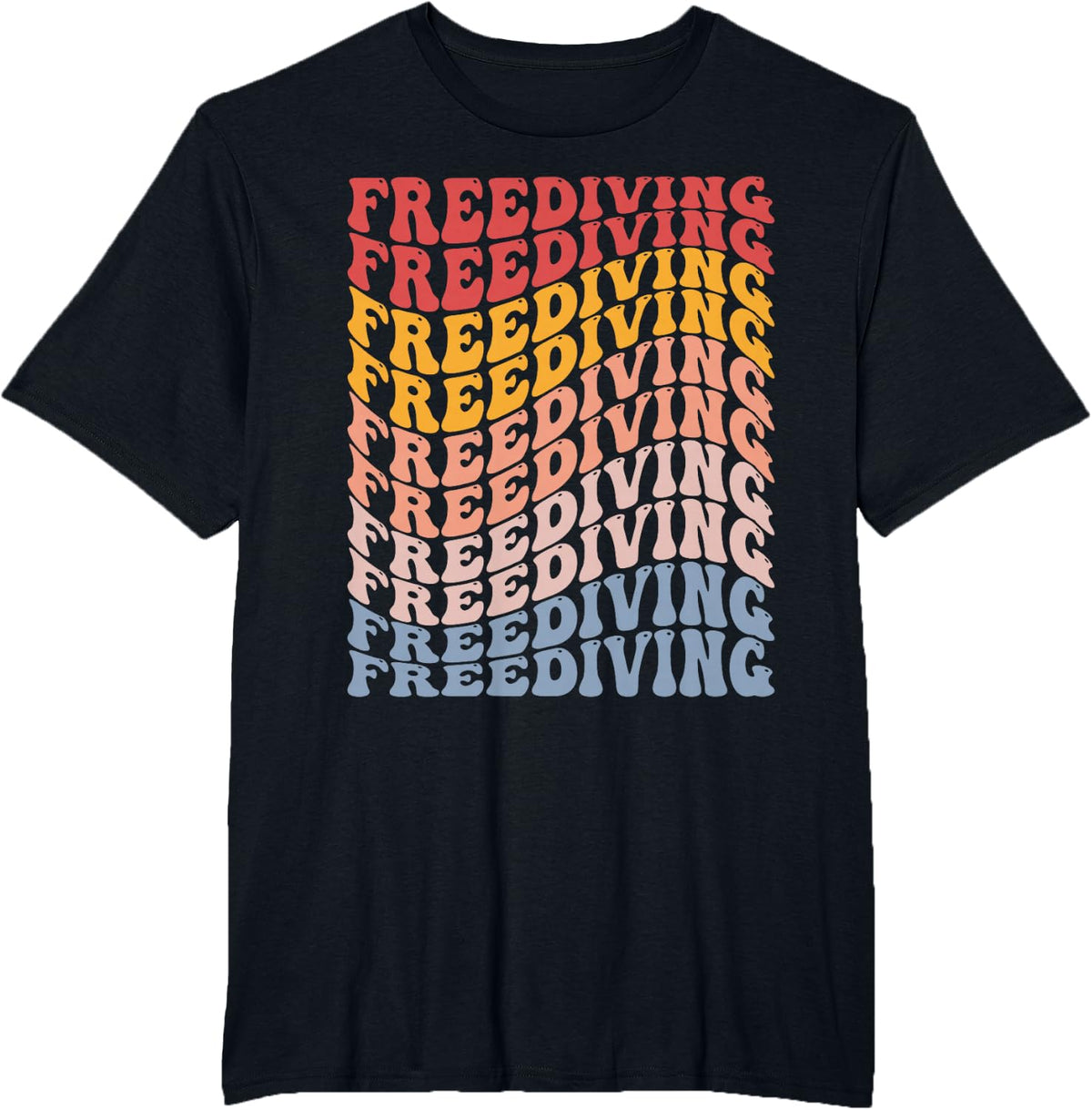 Freediving Groovy Freediver Scuba Diving T-Shirt - Black