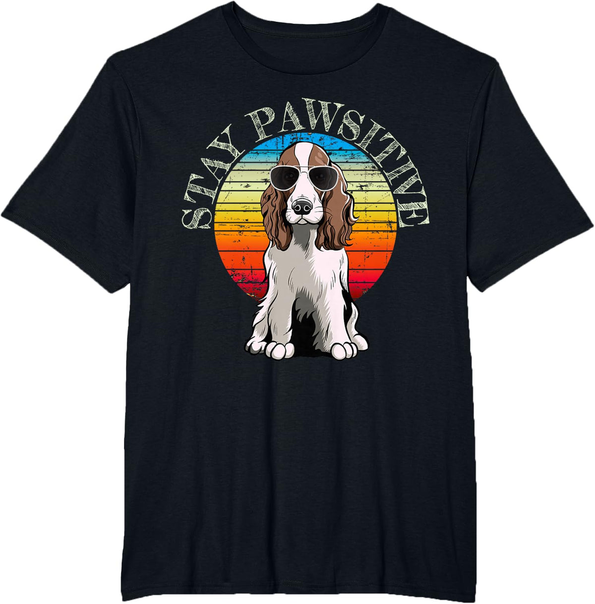 English Springer Spaniel Dog T-Shirt for Men Women Girls Kids - Black