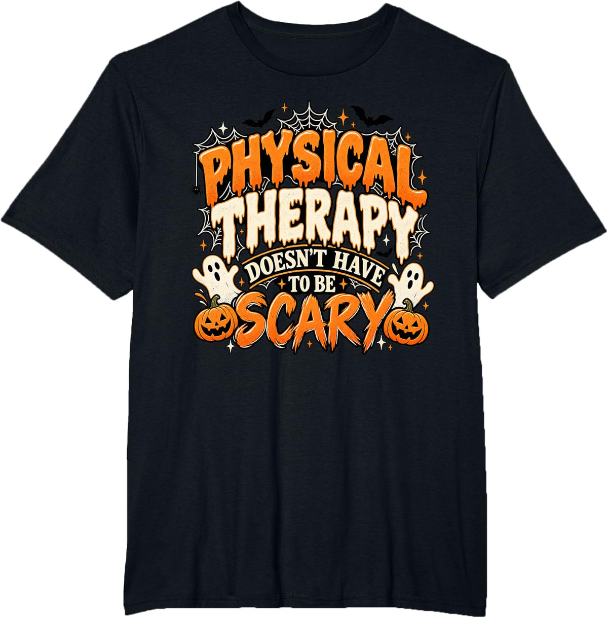 Halloween Physical Therapy Shirt PT Month Scary Therapist T-Shirt - Black