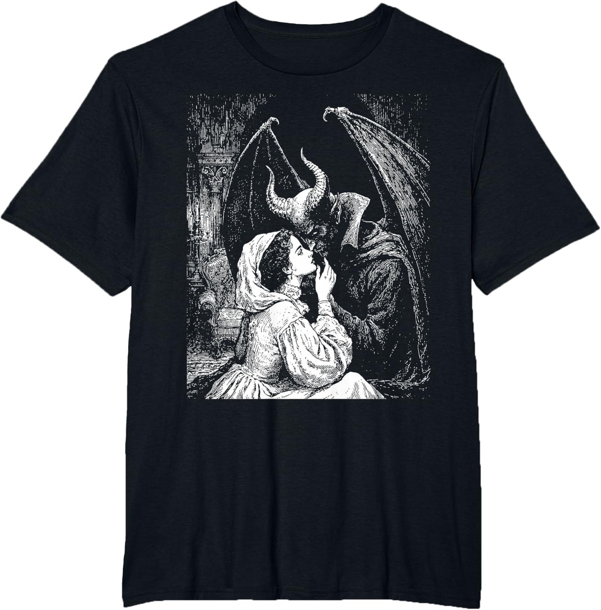 Vampires Kiss | Romantic Goth Gothic Grunge Vampire Romance T-Shirt - Black