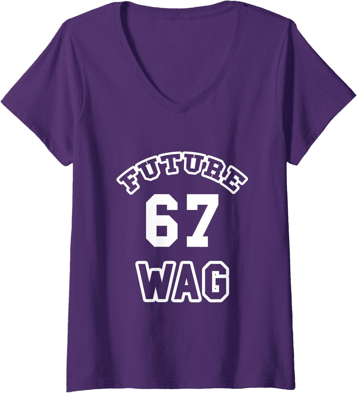 Women's Women's Future Wag Wife and Girlfriend of Favorite Player 67 V-Neck T-Shirt - Purple