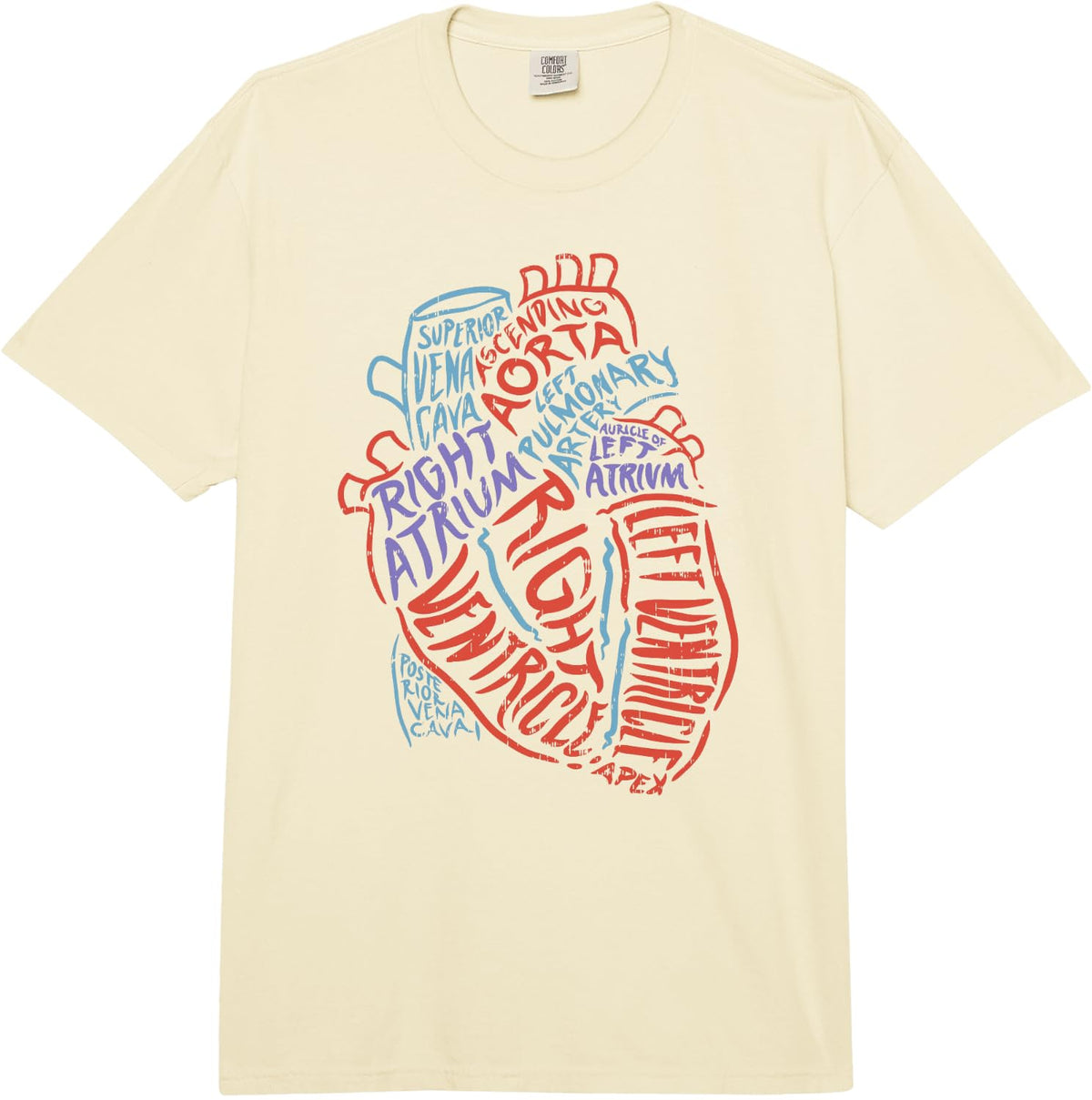 Anatomy Heart for Cardiology Doctors and Nurses Comfort Colors Adult Heavyweight T-Shirt - Adult Unisex Beige