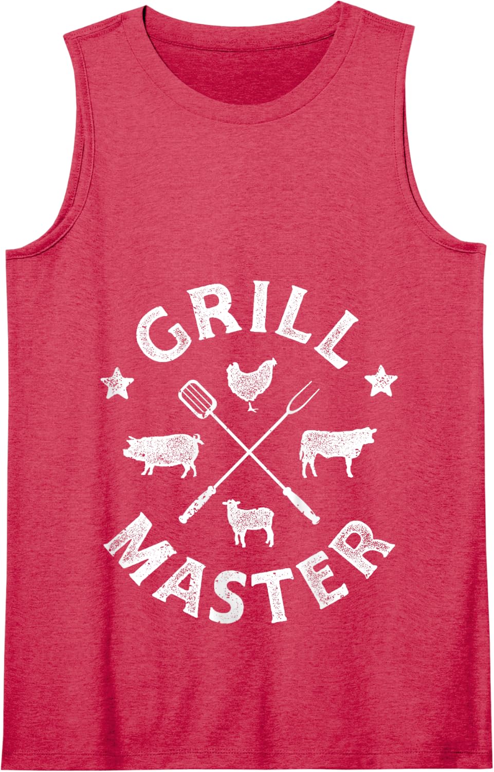 Grill Master Funny Pork BBQ Barbecue Grillmaster Men Women Tank Top - Red