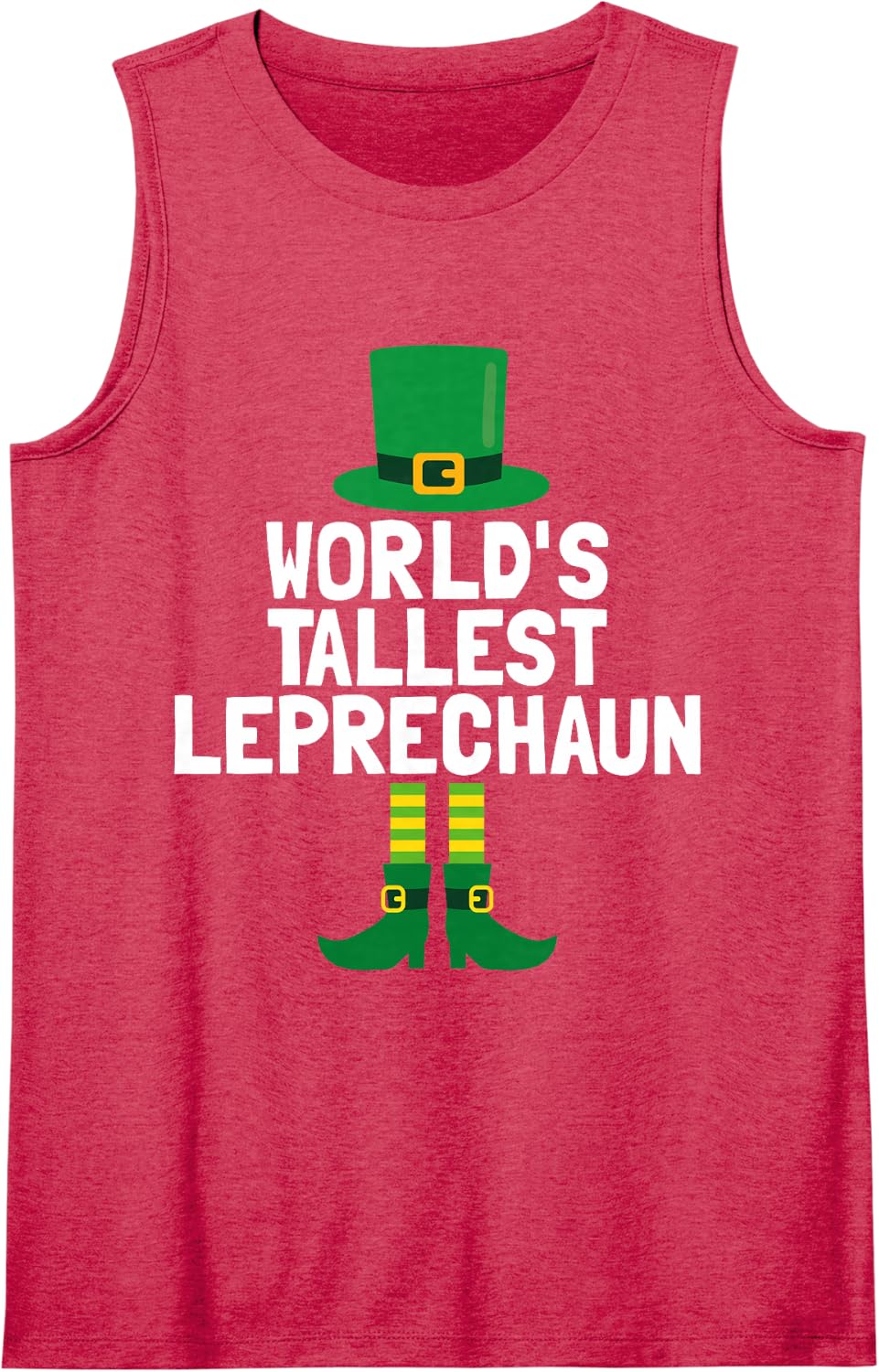 World's Tallest Leprechaun | St Patrick's Day Sleeveless Tank Top - Red