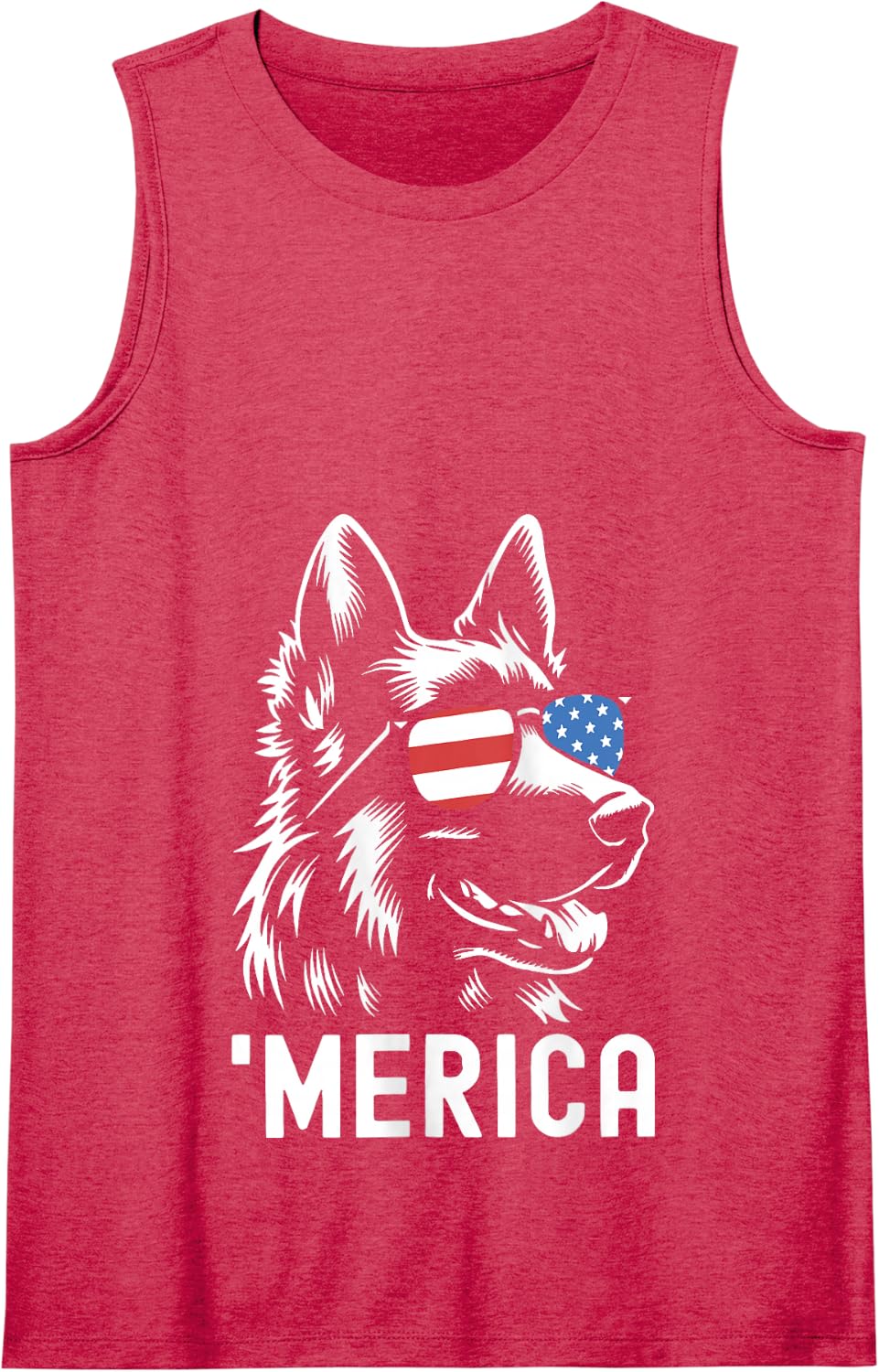 German Shepherd 4th of July Merica Tank Top - Red