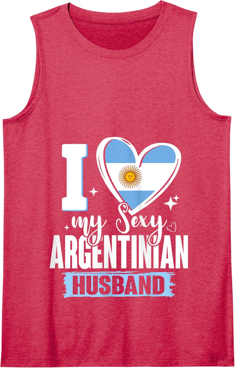 I Love My Sexy Argentinian Husband Argentina Flag Heart Tank Top - Red