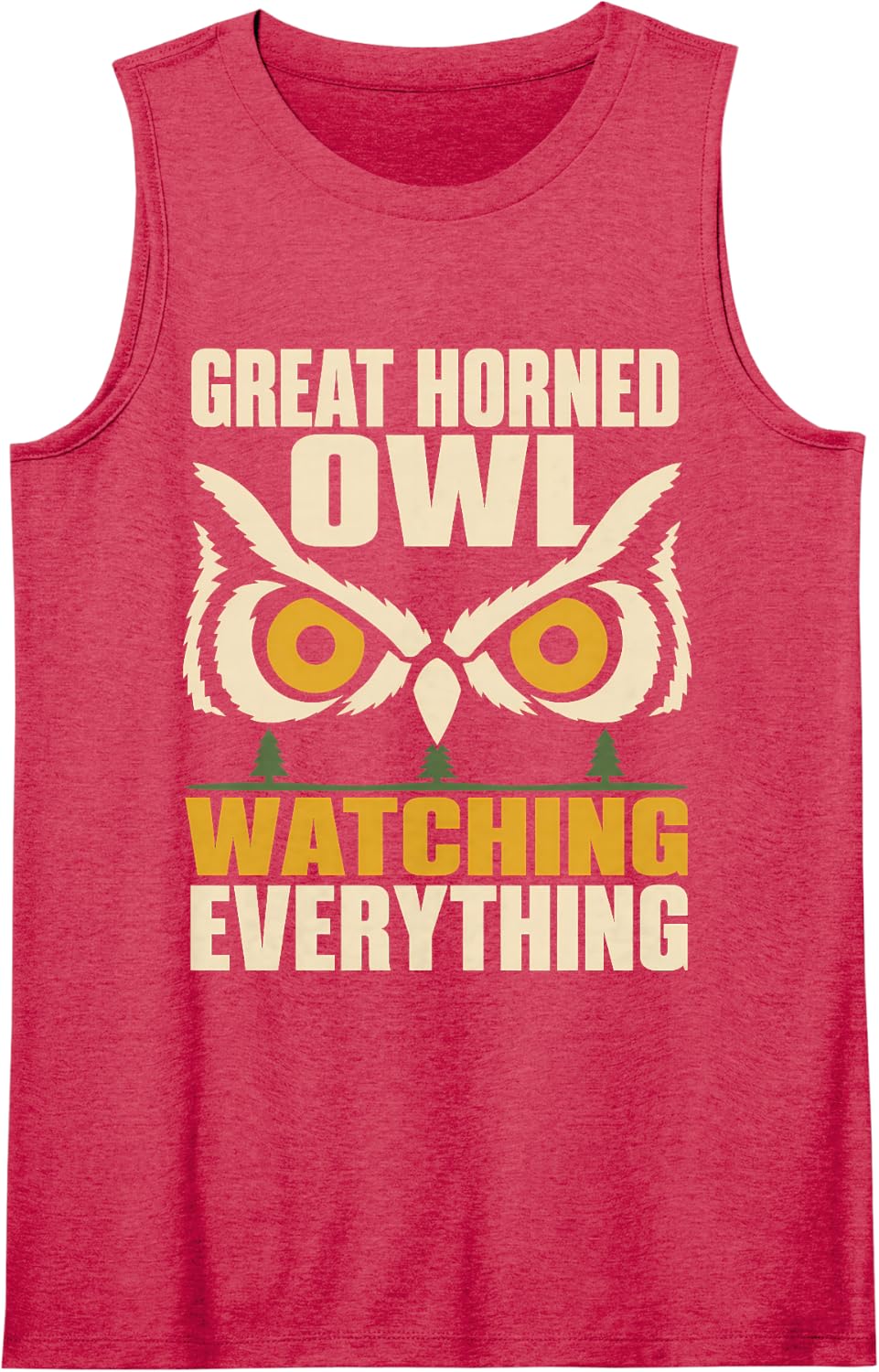 Great Horned Owl Night Owl Birdwatching Wildlife Gift Tank Top - Red