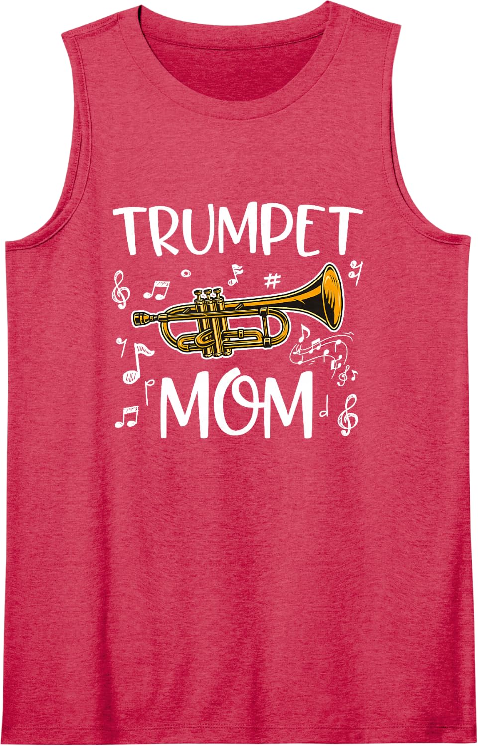 Trumpet Mom, Band Mom, Marching Band Mom, Trumpet Player Sleeveless Tank Top - Red
