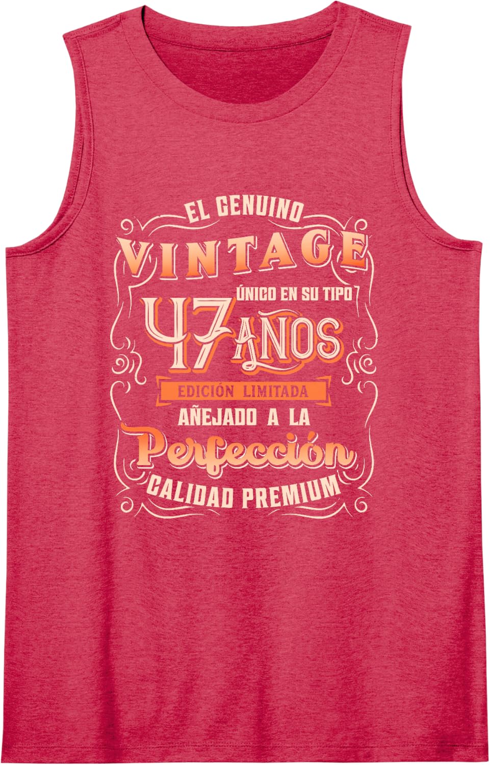 Playera Cumpleaños 47 47th Birthday Gift for Men in Spanish Sleeveless Tank Top - Red
