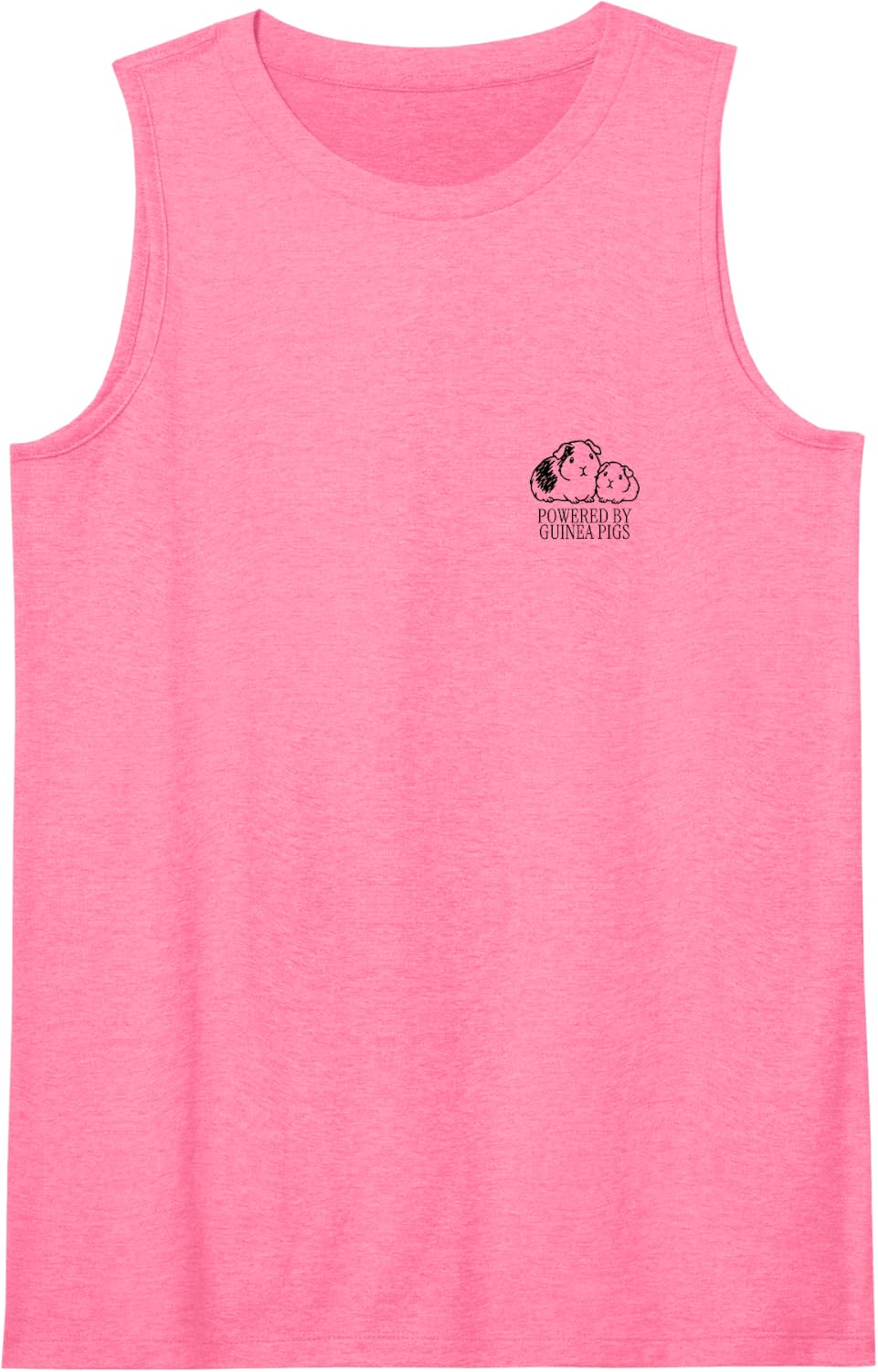 Powered By Guinea Pigs Minimalist Cavy Pet Owner Humor Sleeveless Tank Top - Pink