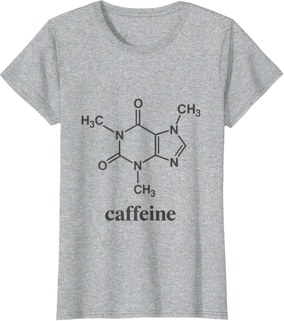 Caffeine Chemistry Science Teacher Funny Coffee T-Shirt - Heather Grey