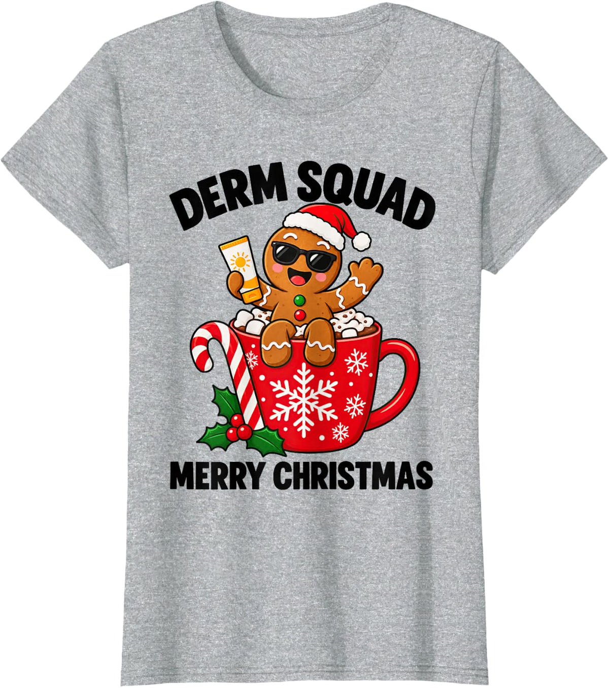 Derm Squad Christmas Medical Assistant Xmas T-Shirt - Heather Grey