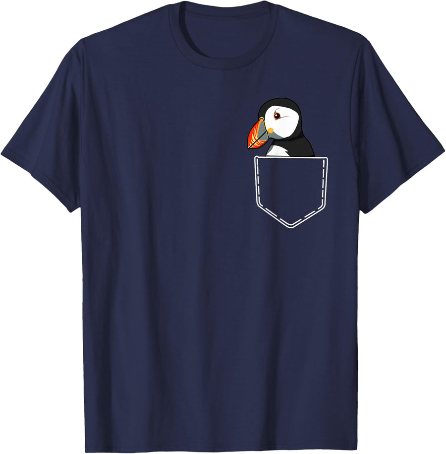 Stud Puffin Design For Seabird Animal Lovers T-Shirt - Navy Blue