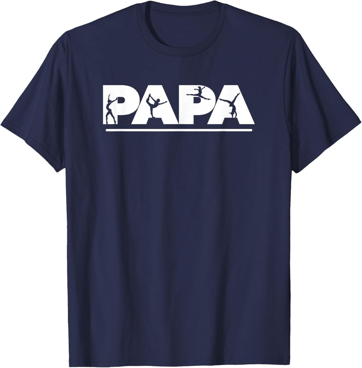 Papa Dad Gymnastics - Tumbling T-Shirt - Navy Blue