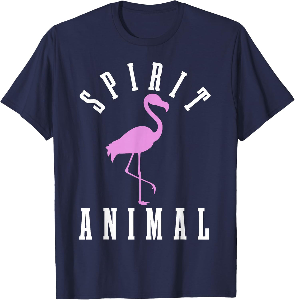 Flamingo is My Spirit Animal Funny Cute Flamingo T-Shirt - Navy Blue