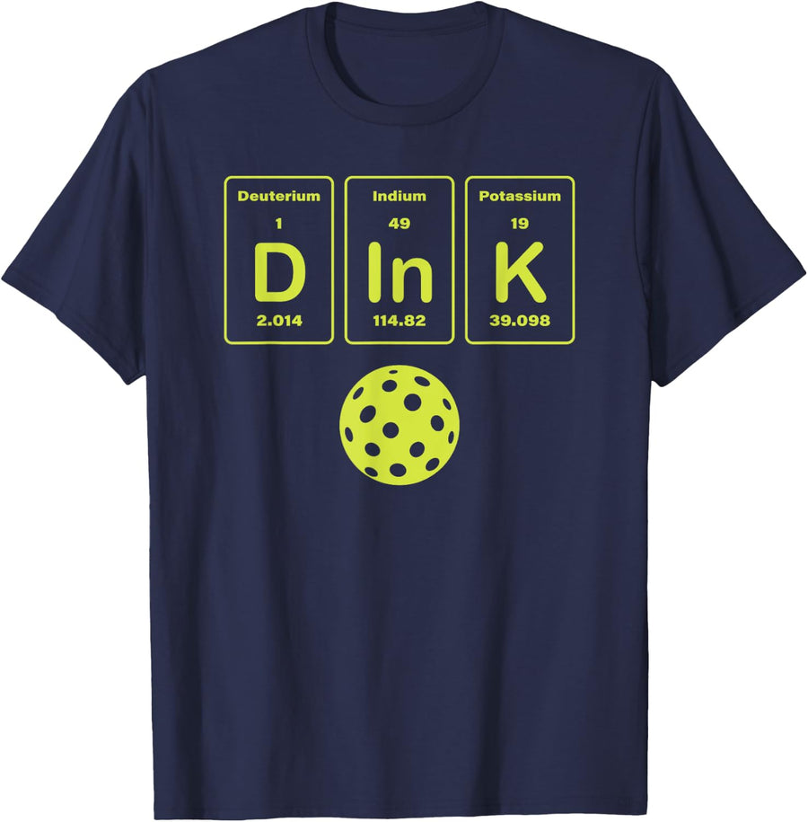 Dink - Periodic Table - Funny Pickleball Player T-Shirt - Navy Blue