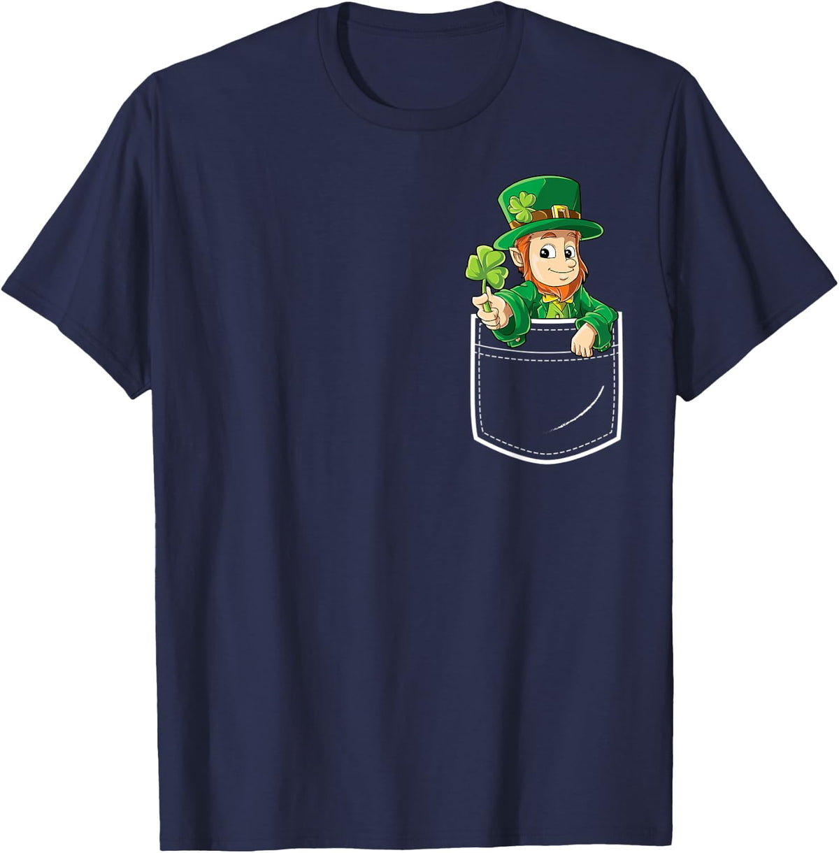 Leprechaun In Your Front Pocket St Patricks Day Boys Kids T-Shirt - Navy Blue